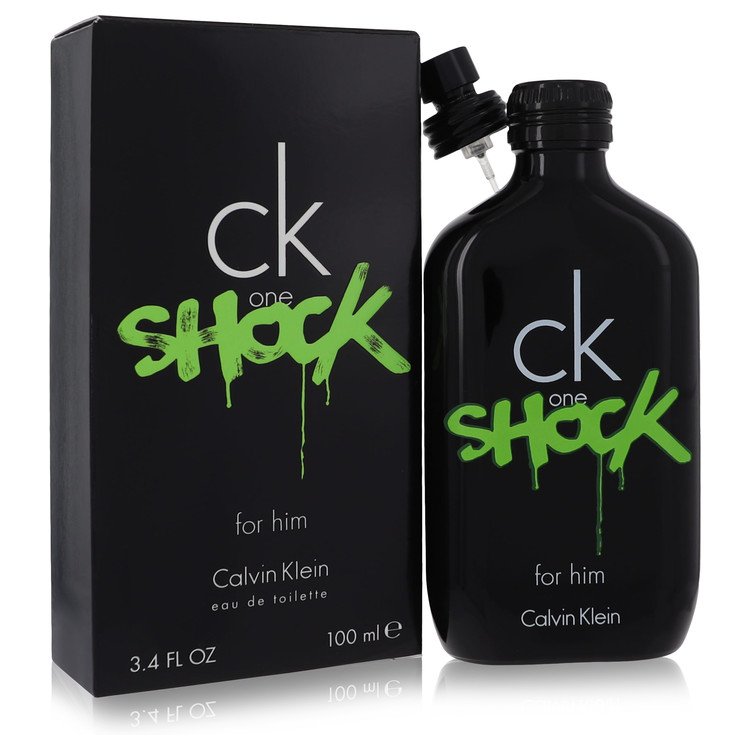 CK One Shock Eau De Toilette Spray for Men, 3.4 oz / 100 ml