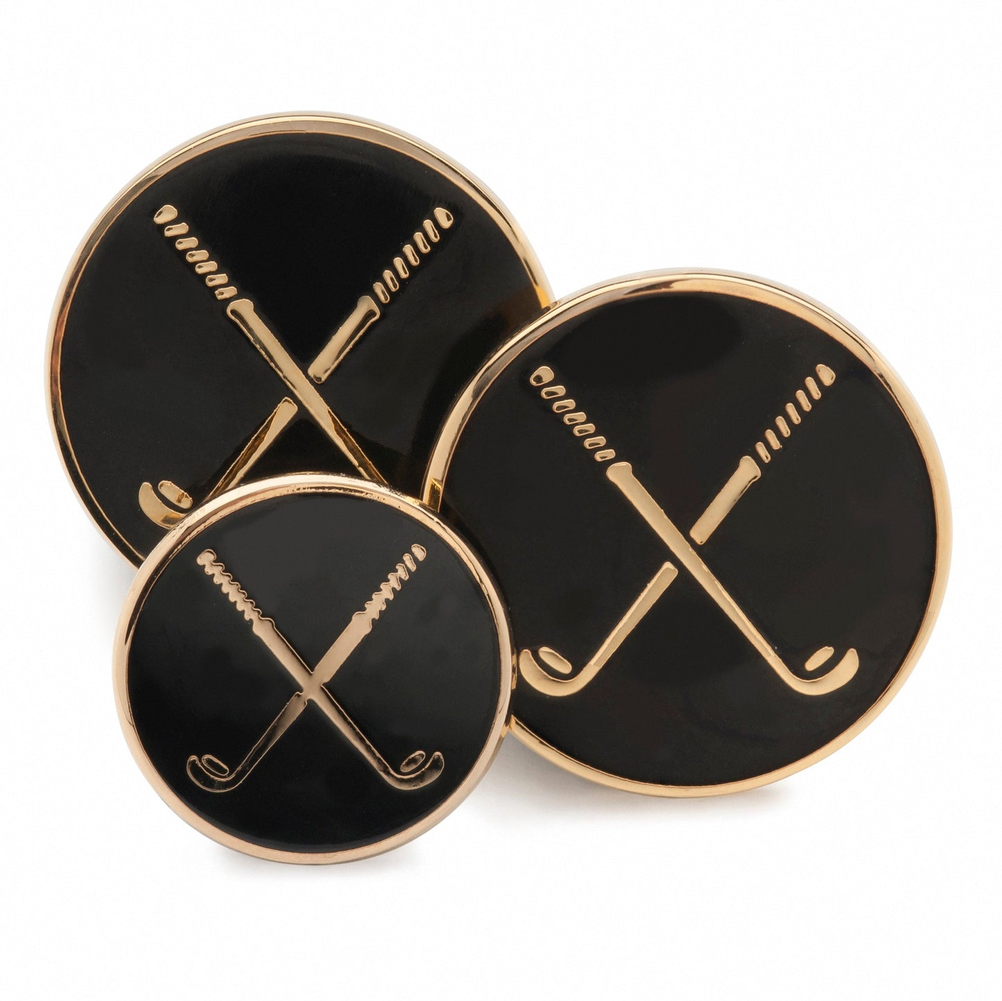 Golf Clubs (Black Enamel) Blazer Button