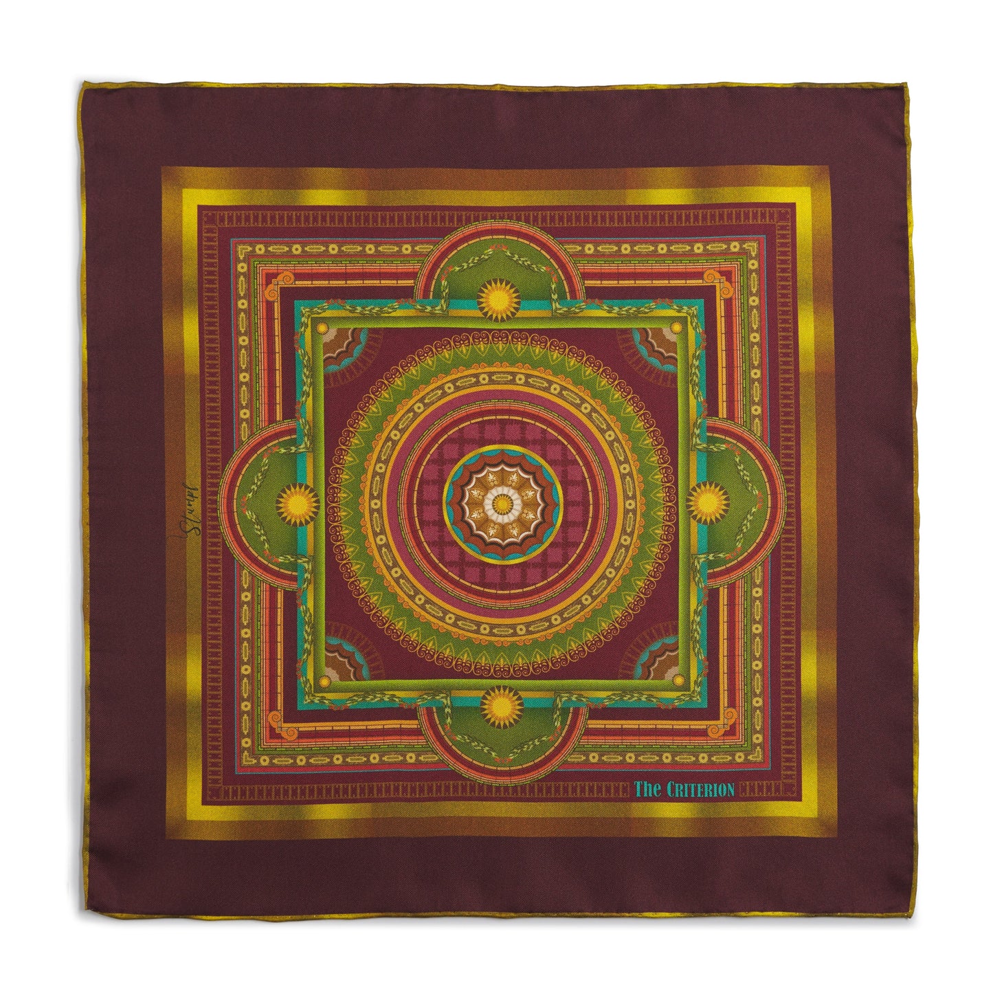 Criterion Foyer Claret Pocket Square