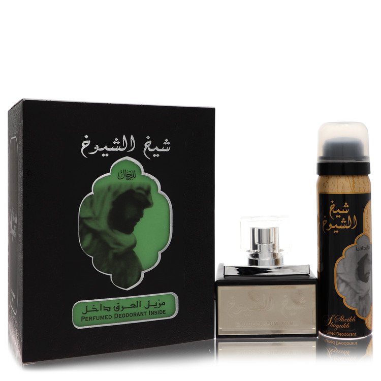Lattafa Sheikh Al Shuyukh Eau De Parfum Spray and Men's Deodorant Set (3.4 oz/100 ml)
