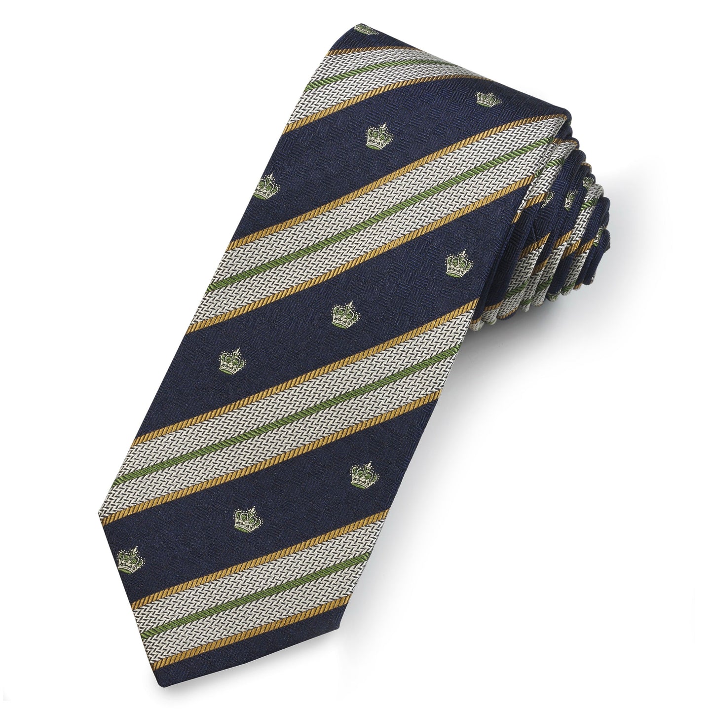 Crown In Green Silk Reppe Tie