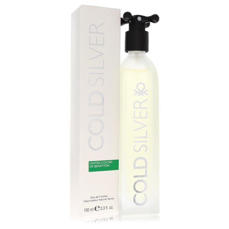 Benetton Cold Silver Eau de Toilette Spray for Men, 3.3 oz / 100 ml