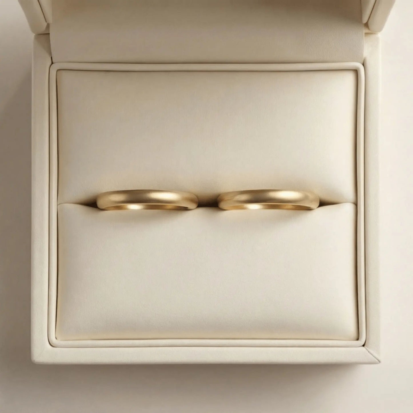 Slim Gold Wedding Band Set – Elara 2mm – 9ct/14ct/18ct Gold