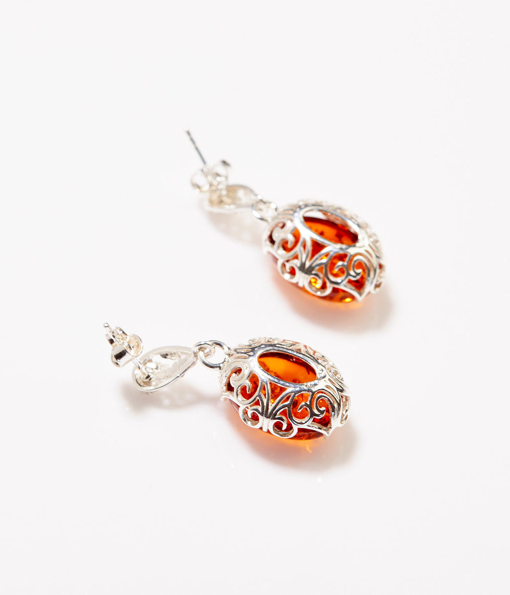 Boucles d'oreilles pendantes Demi Amber