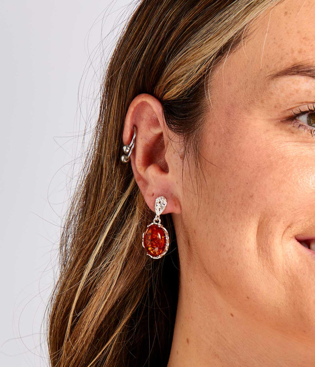 Boucles d'oreilles pendantes Demi Amber