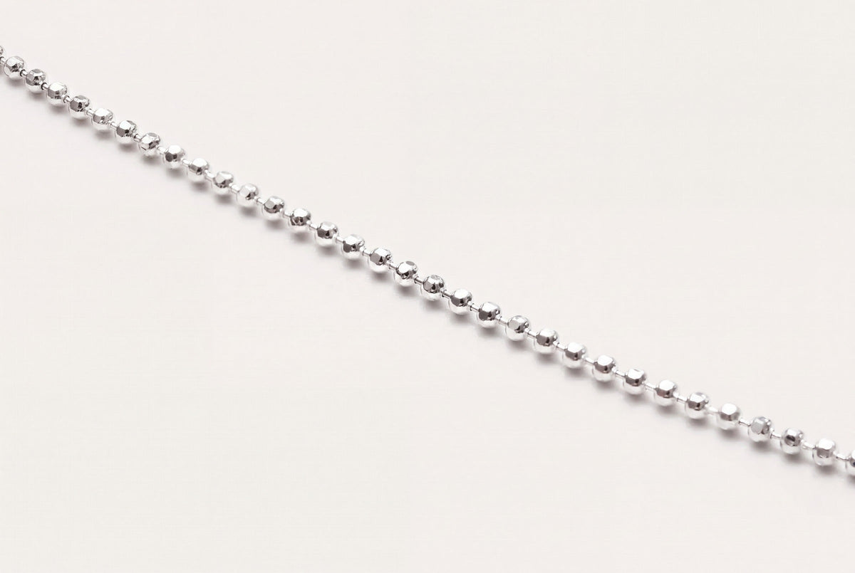 Chaîne maille billes diamantée de 45 cm (17,5 po)