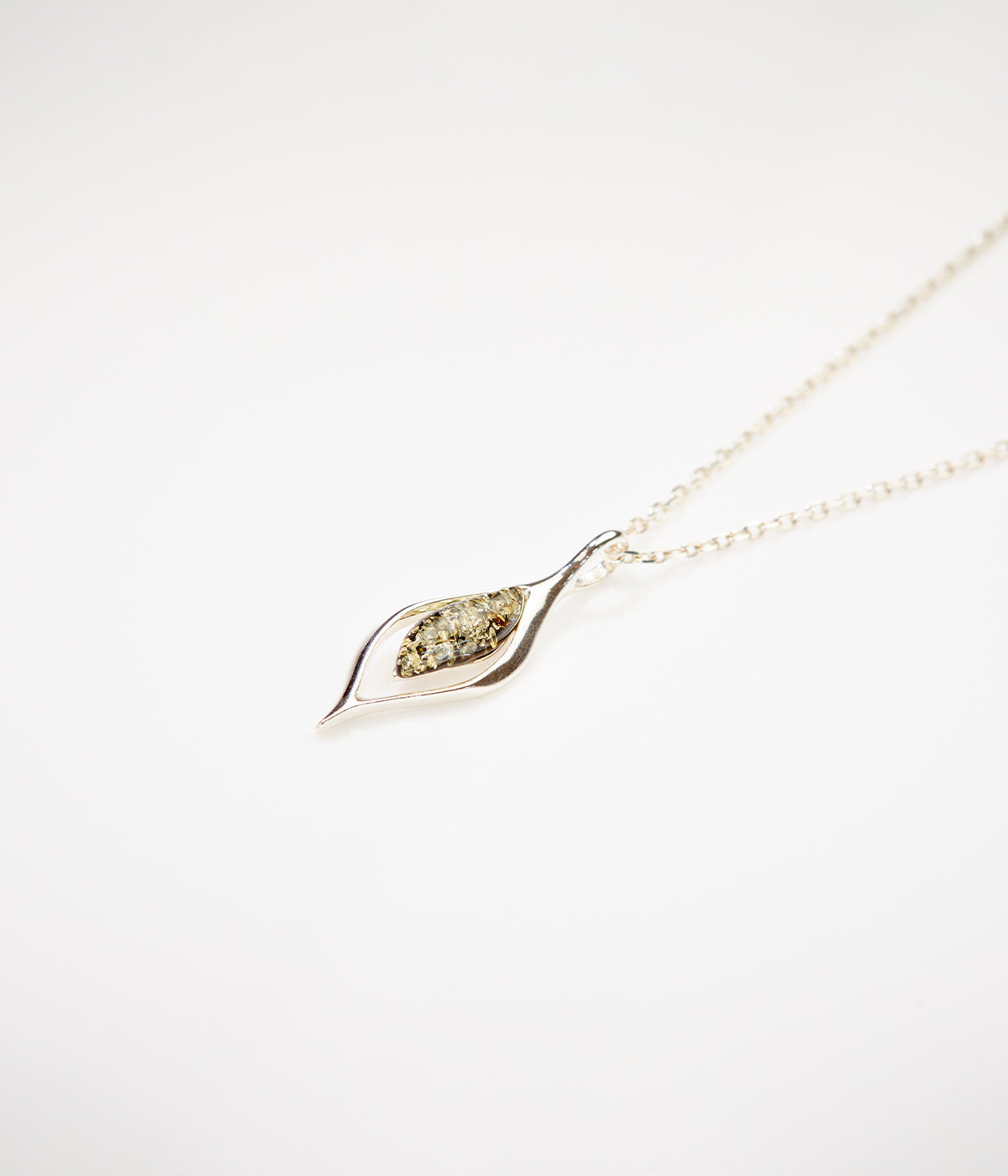 Pendentif gouttelette ambre vert