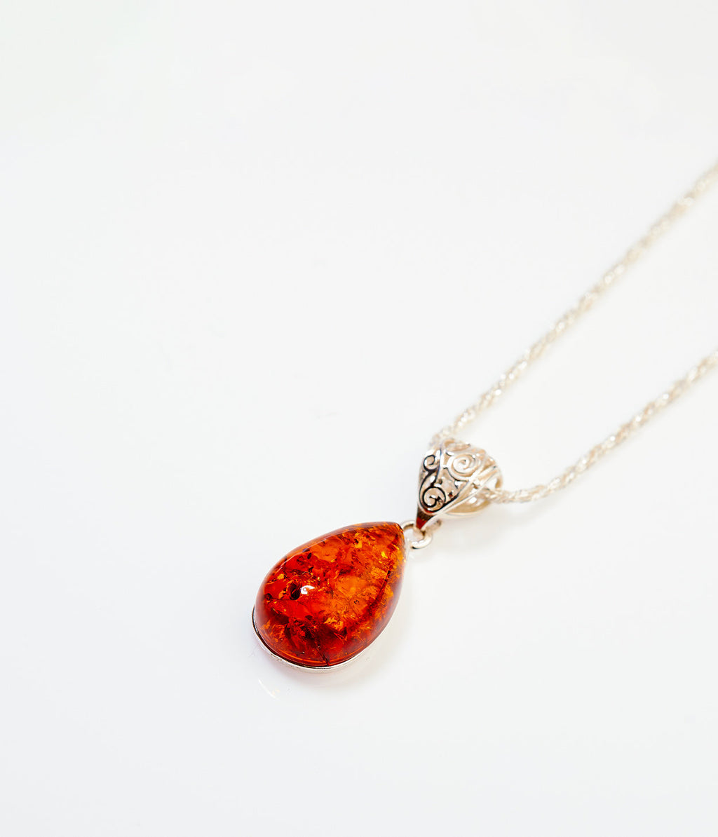 Collier pendentif Éthéré Ambre