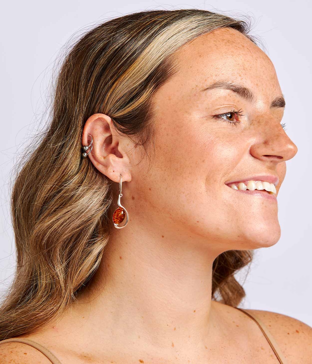 Boucles d'oreilles Lever de soleil ambré