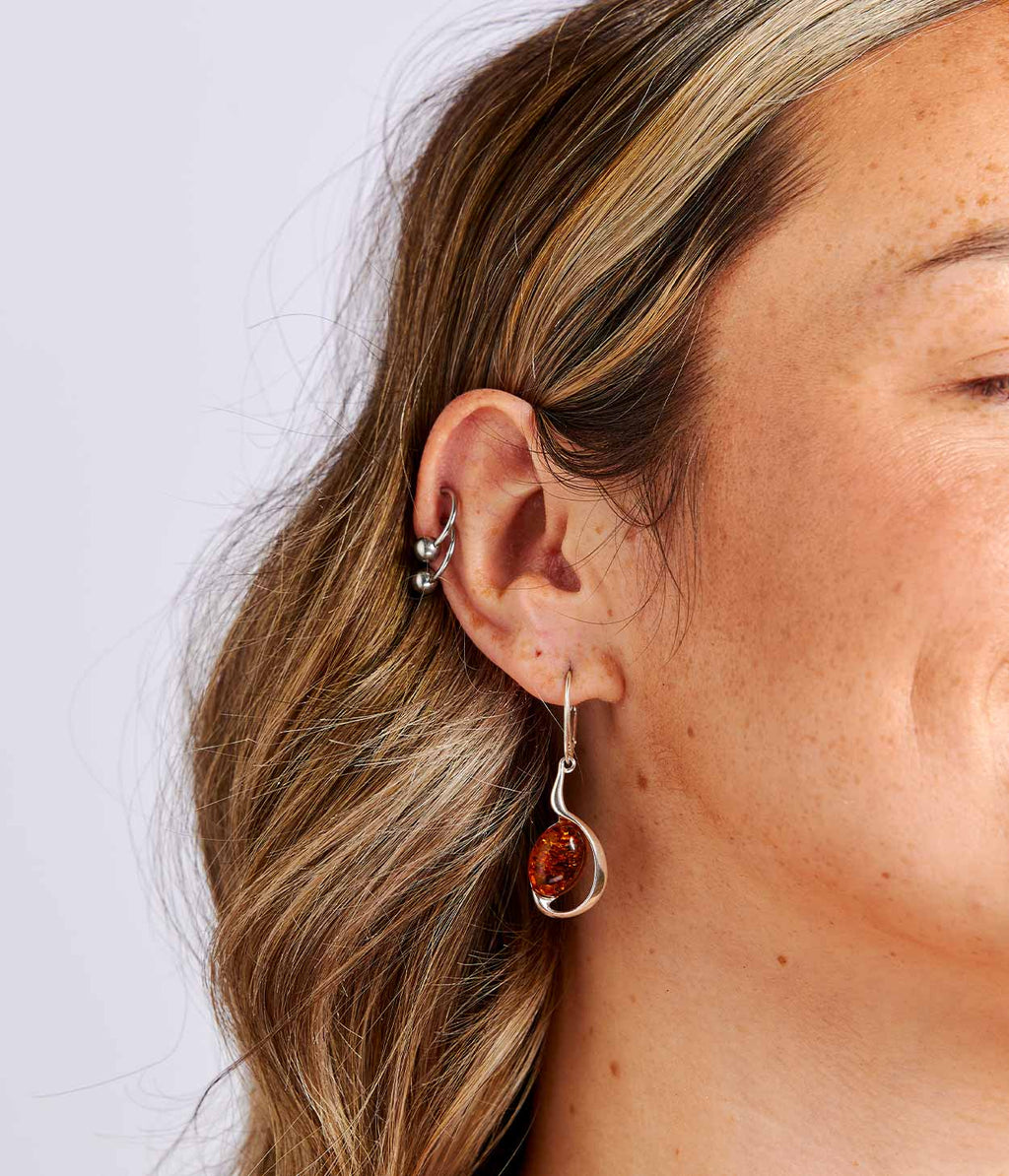 Boucles d'oreilles Lever de soleil ambré