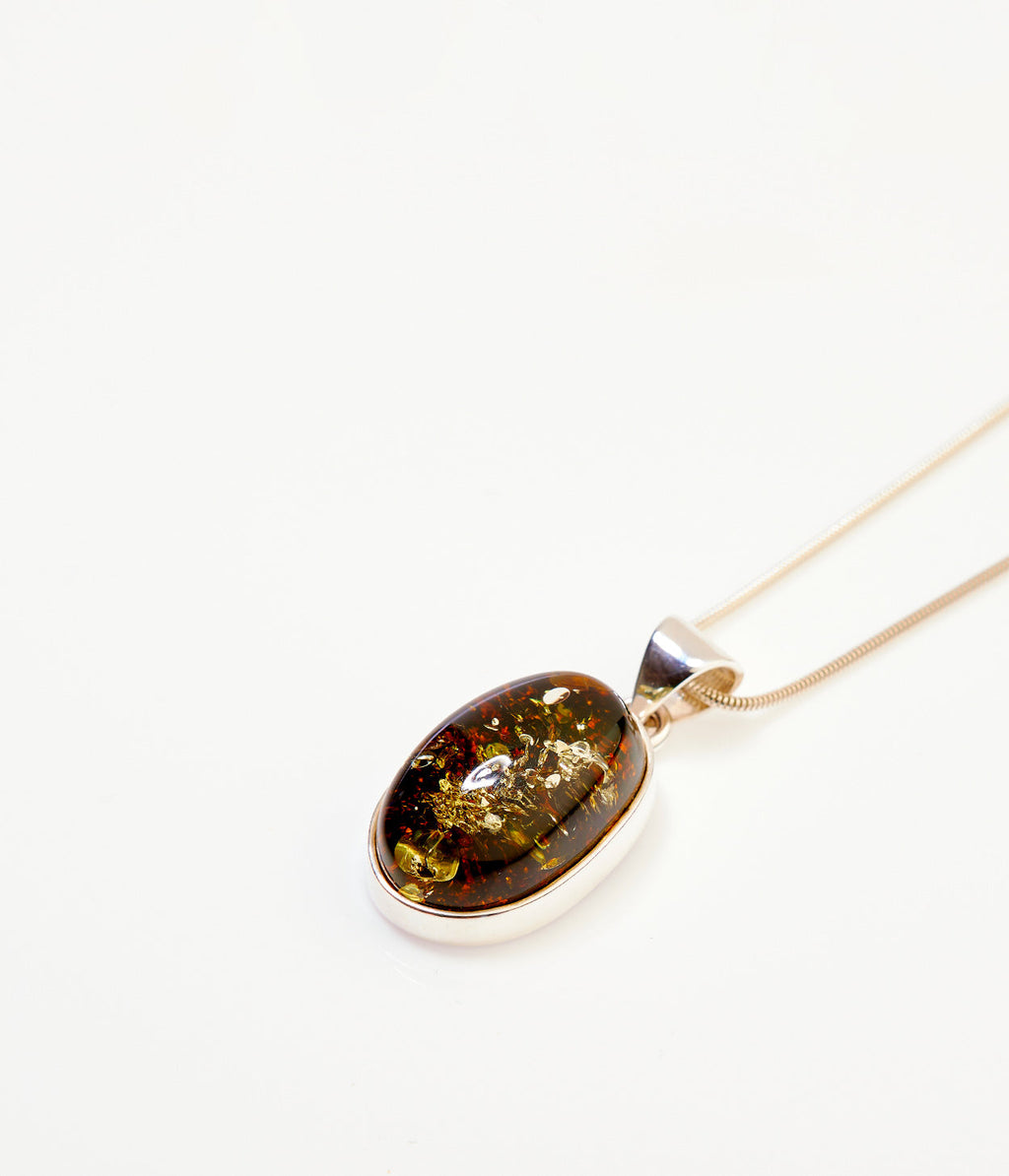 Collier pendentif éthéré vert