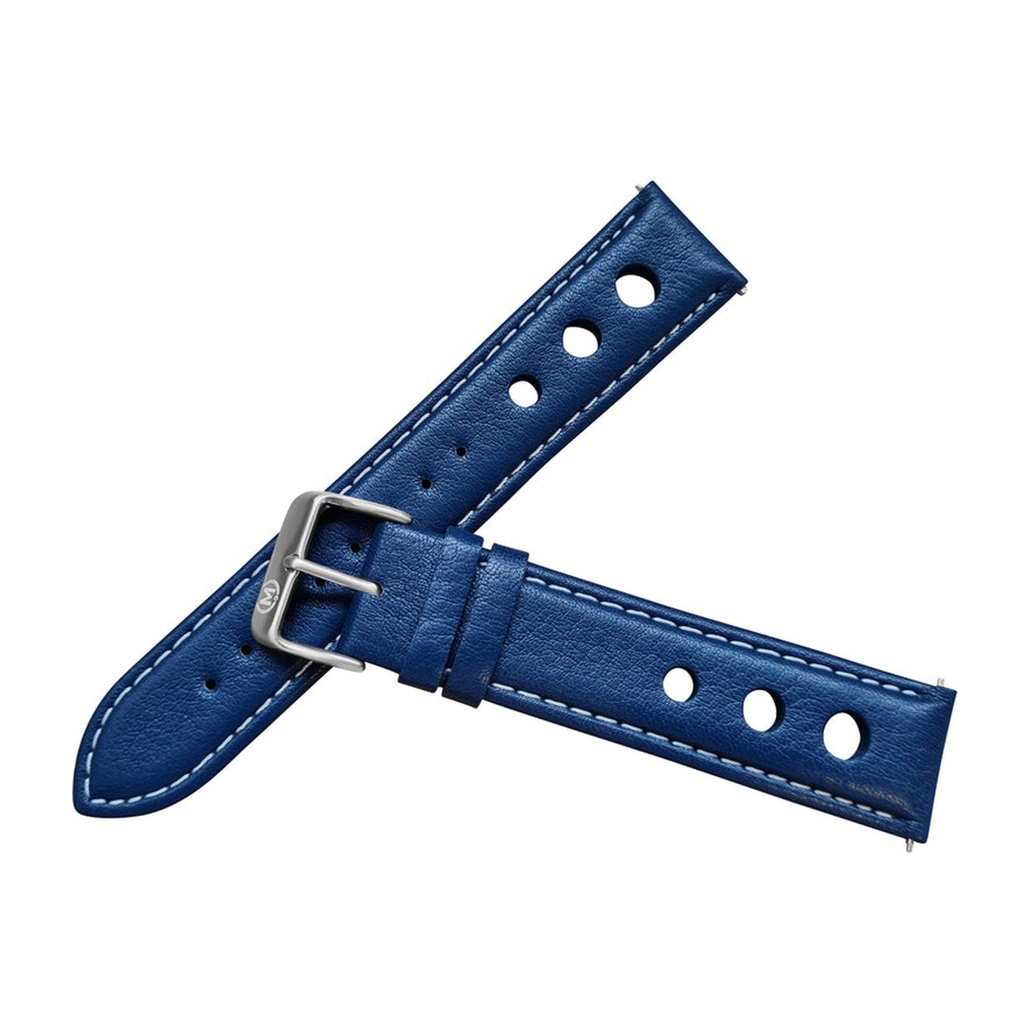 Blue Leather Rally Hole Watch Strap - SJR London Timepiece