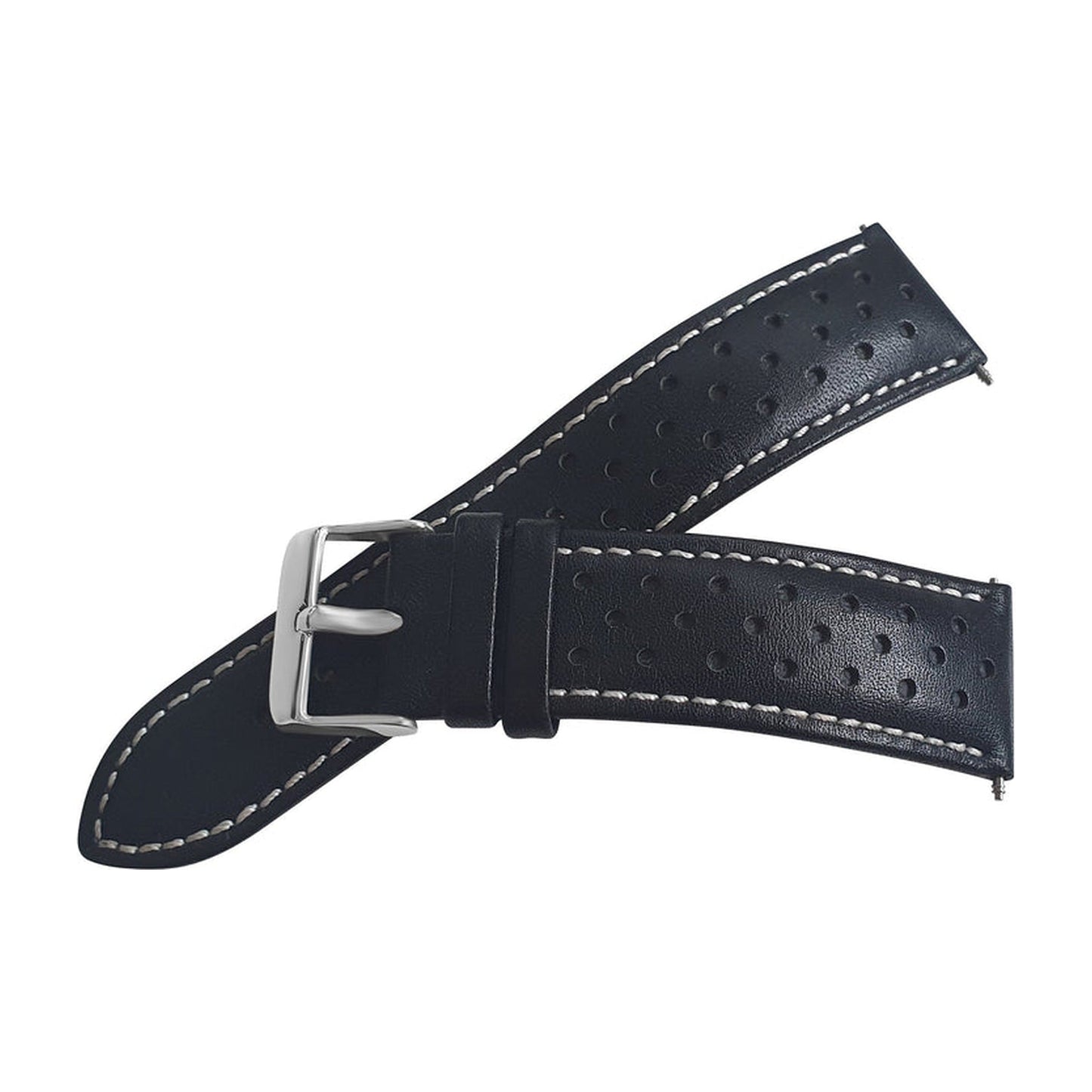 Black Leather Rally Watch Strap - SJR London Timepiece