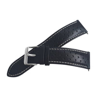 Black Leather Rally Watch Strap - SJR London Timepiece