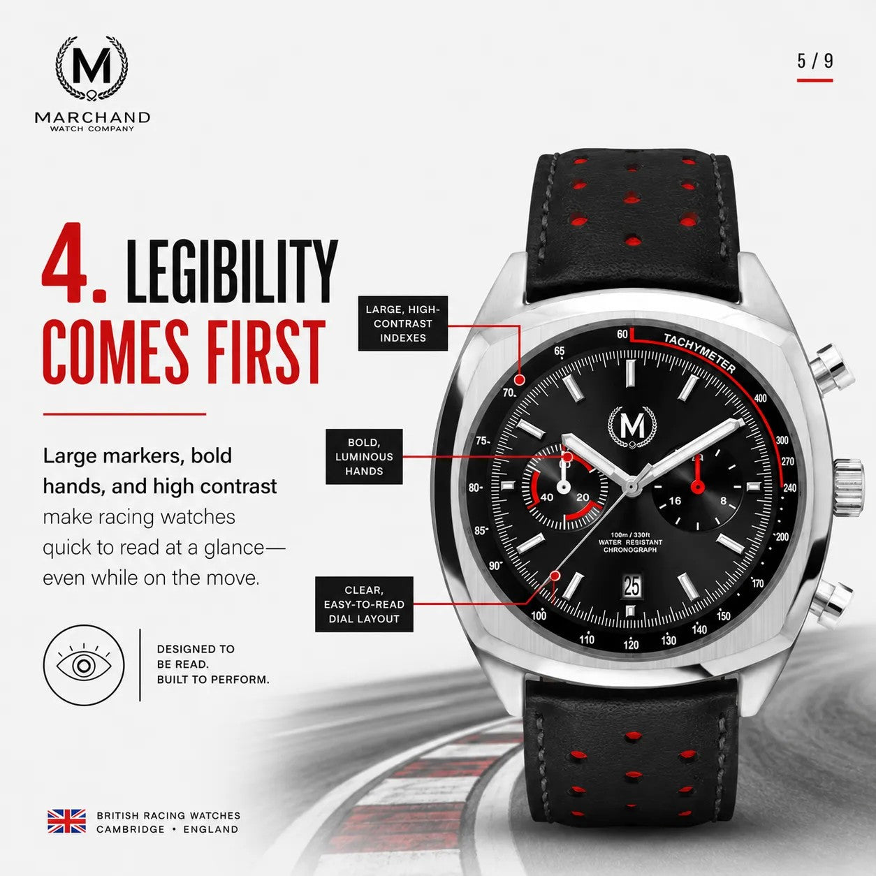 Classic Driver Chronograph, Black Strap (PRE-ORDER NOW) - SJR London Timepiece