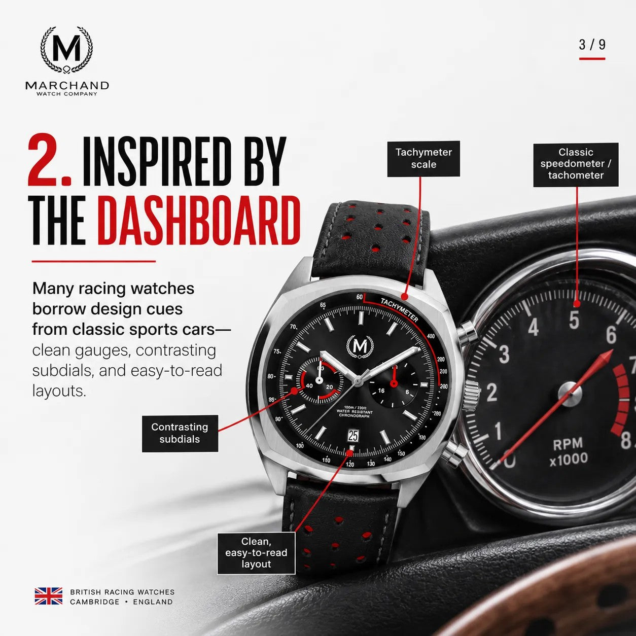 Classic Driver Chronograph, Black Strap (PRE-ORDER NOW) - SJR London Timepiece