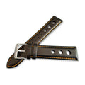 Bracelet de montre Rally en cuir noir et orange