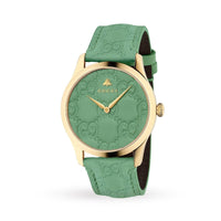 Gucci G-Timeless YA1264099 Unisex Green Leather38mm - SJR London Timepiece