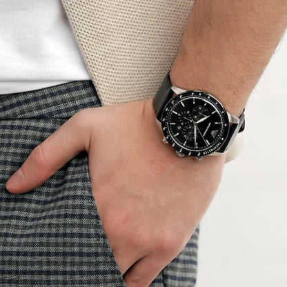 Emporio Armani AR11243 Mario Men's Silver & Black Watch - SJR London Timepiece