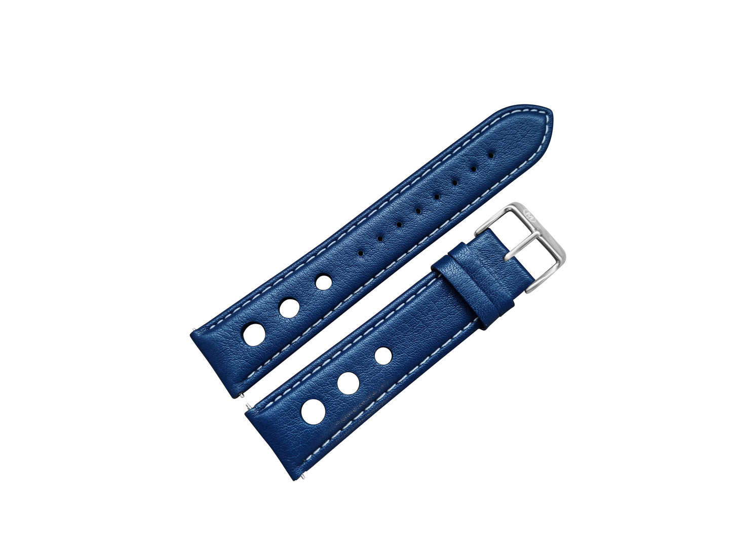 Blue Leather Rally Hole Watch Strap - SJR London Timepiece