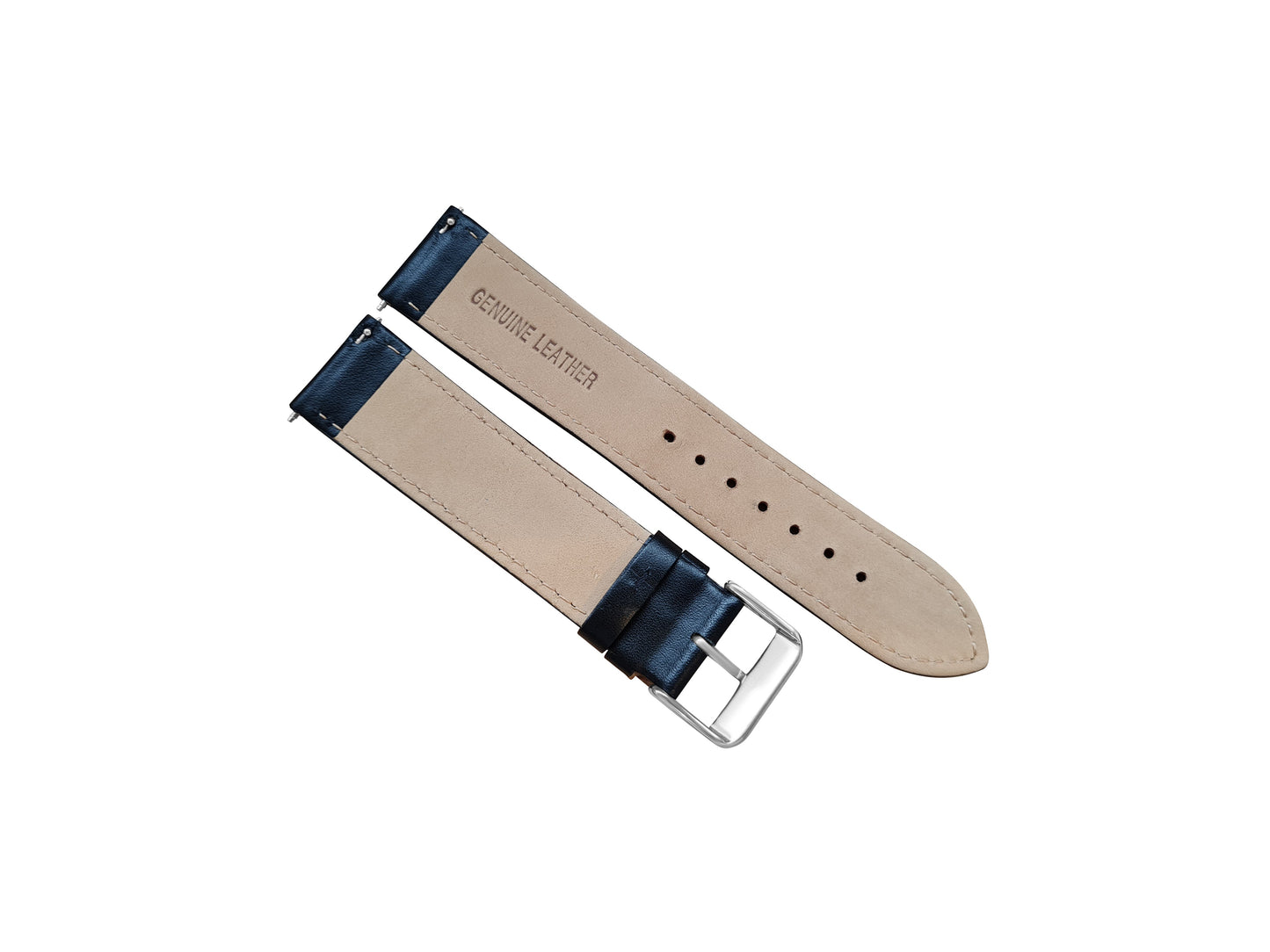 Black Ribbed Leather Race Watch Strap - SJR London Timepiece