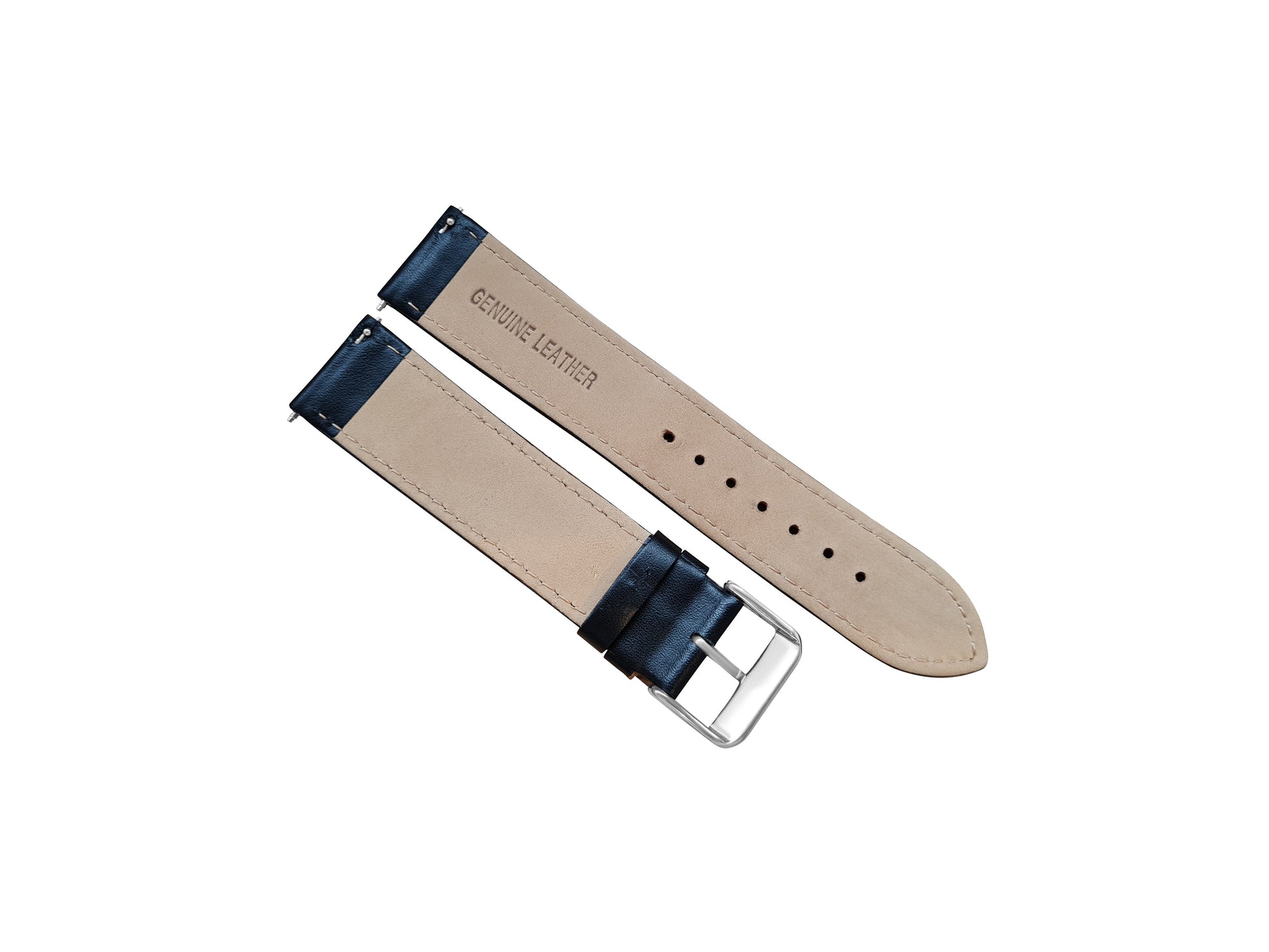 Black Ribbed Leather Race Watch Strap - SJR London Timepiece