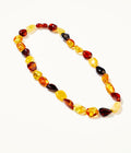 Collier de perles multicolores en ambre brut 45cm