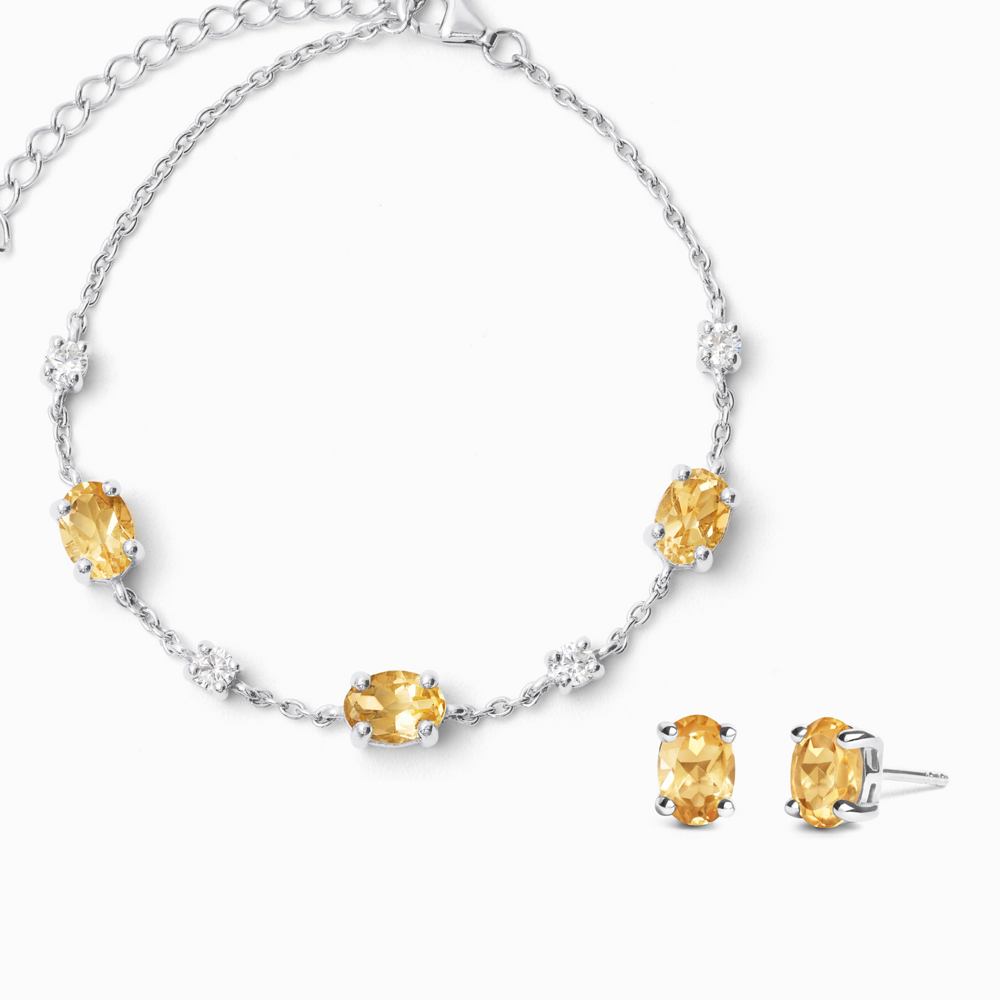 Mini Set 2 - Citrine Jewellery Set in Sterling Silver - SJR London Timepiece