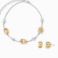 Mini Set 2 - Citrine Jewellery Set in Sterling Silver - SJR London Timepiece