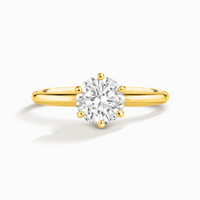 1 ct Round Solitaire Moissanite Engagement Ring in 18k Gold Vermeil - SJR London Timepiece