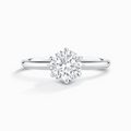 Bague de fiançailles solitaire moissanite ronde 1 carat en argent sterling