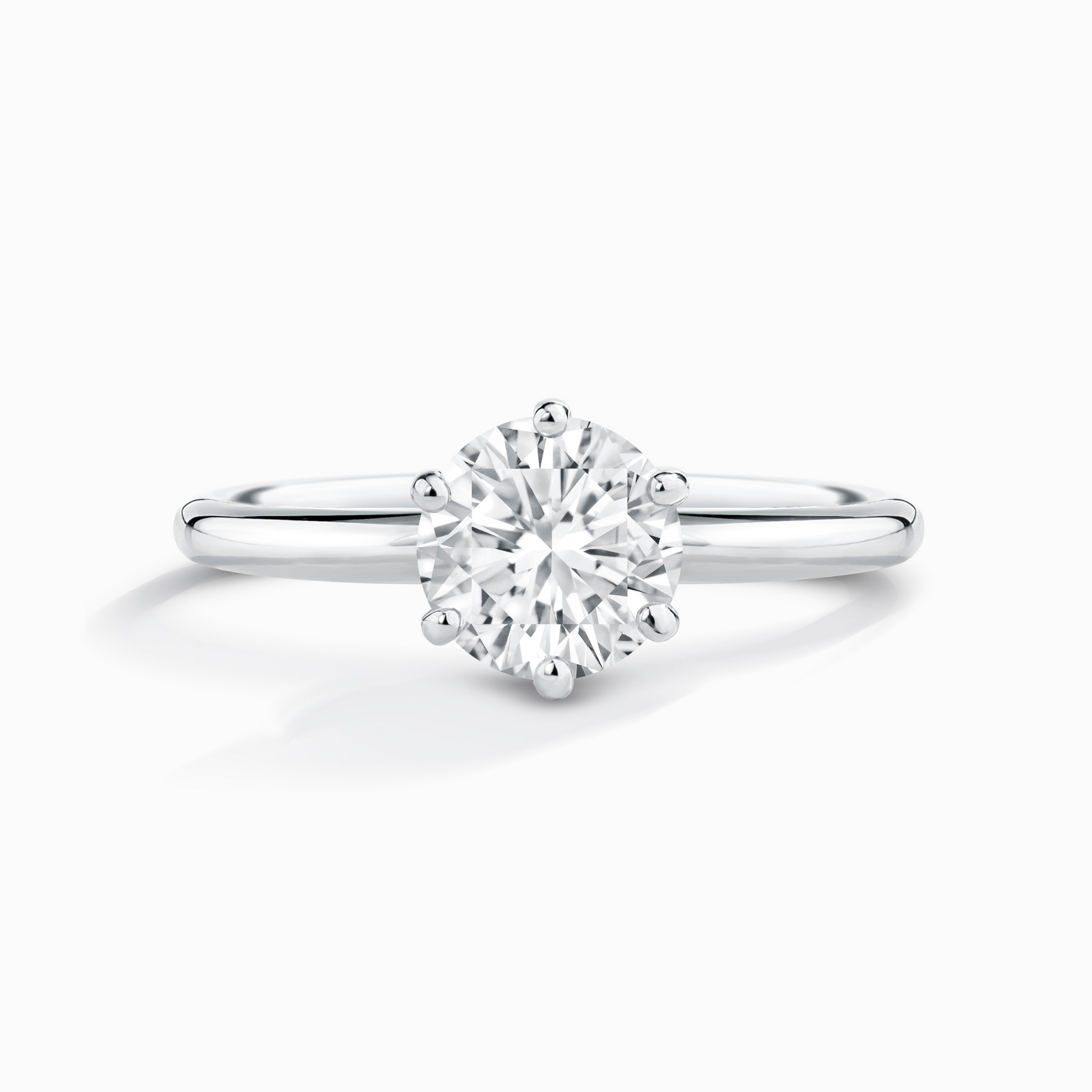 1 ct Round Solitaire Moissanite Engagement Ring in Sterling Silver - SJR London Timepiece
