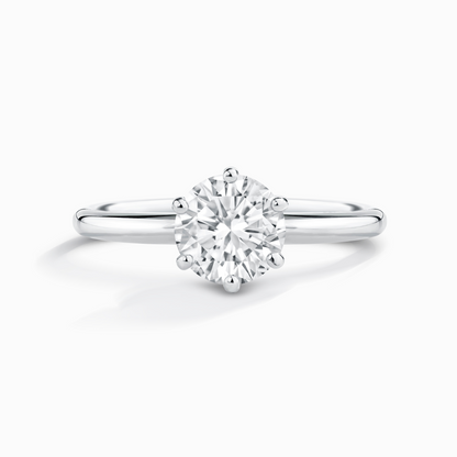 1 ct Round Solitaire Moissanite Engagement Ring in Sterling Silver - SJR London Timepiece