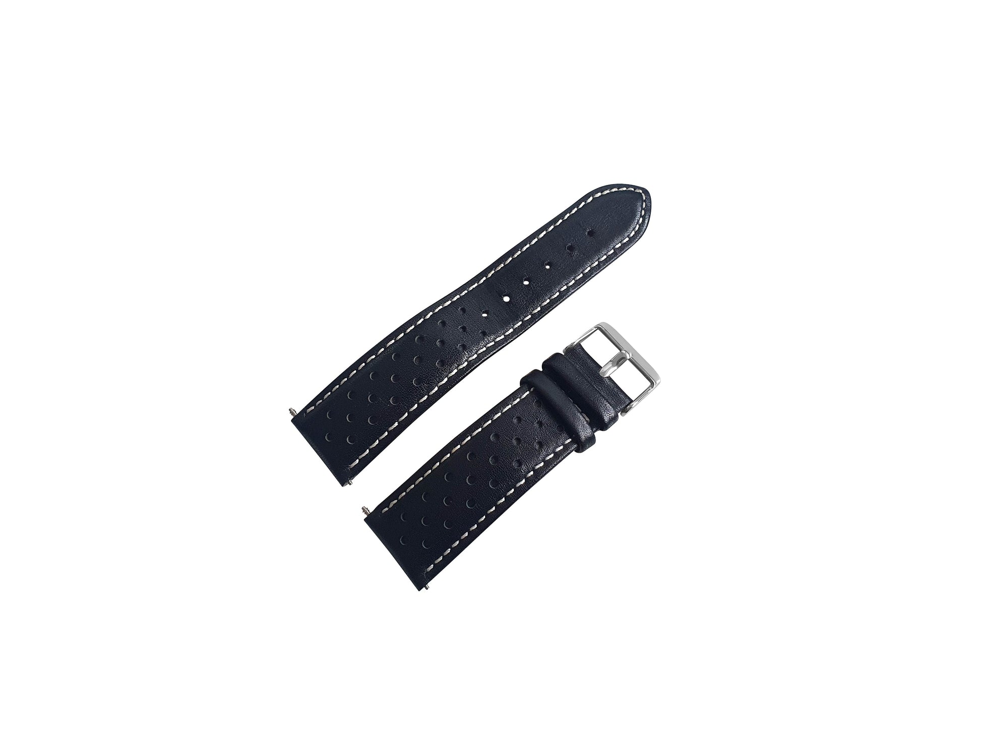 Black Leather Rally Watch Strap - SJR London Timepiece