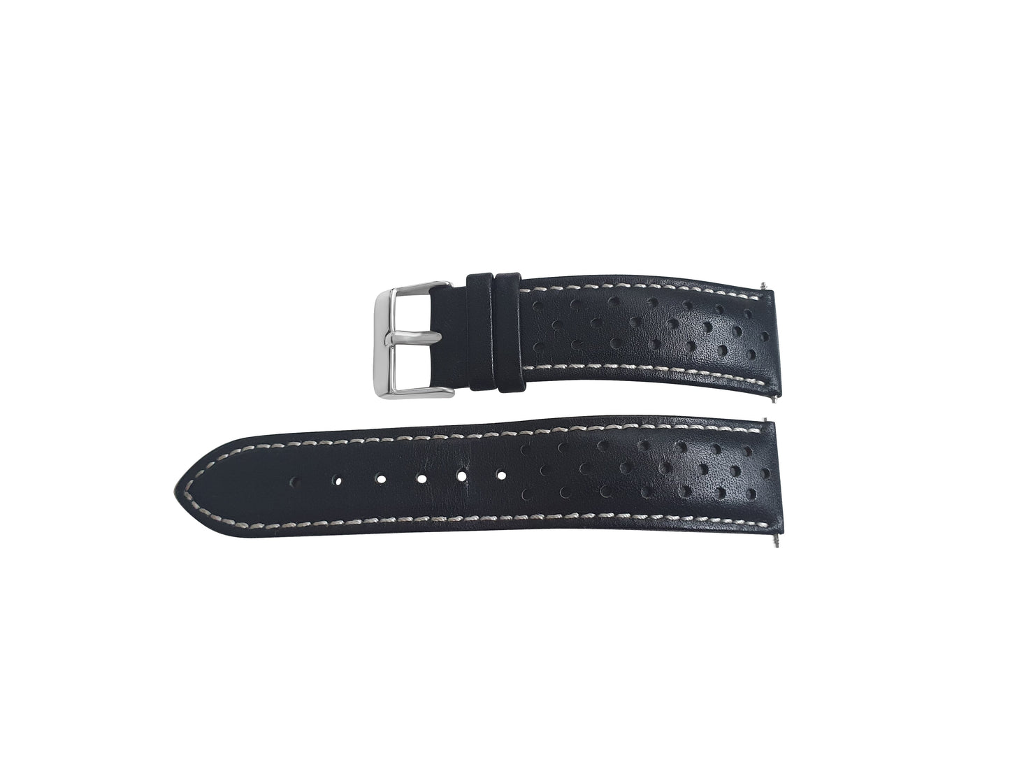 Black Leather Rally Watch Strap - SJR London Timepiece