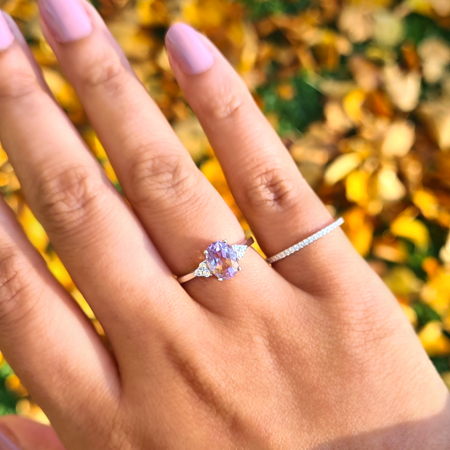 Lavender Amethyst Ring in Sterling Silver - SJR London Timepiece