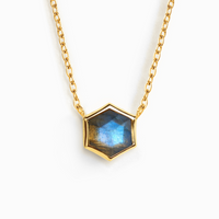 Labradorite Necklace in 18k Gold Vermeil - SJR London Timepiece