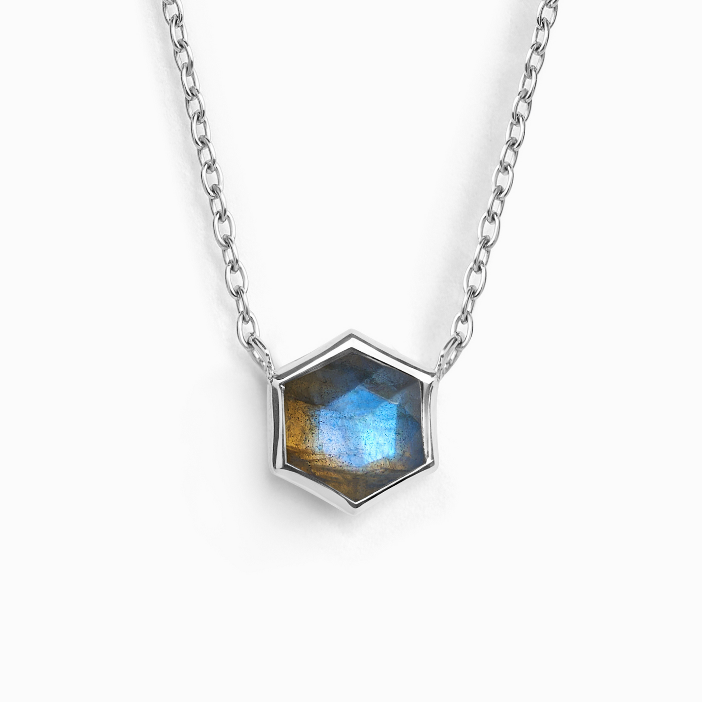 Labradorite Necklace in Sterling Silver - SJR London Timepiece