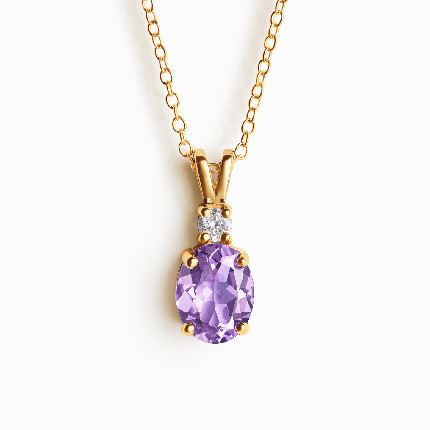Lavender Amethyst Pendant Necklace in 18k Gold Vermeil - SJR London Timepiece