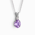 Collier pendentif améthyste lavande en argent sterling