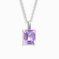 Pendentif lavande améthyste taille émeraude en argent sterling