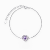 Purple Heart Lavender Amethyst Bracelet in Sterling Silver - SJR London Timepiece