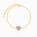 Bracelet Cœur Violet Lavande en Améthyste et Vermeil 18 carats