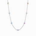 Collier arc-en-ciel en pierres précieuses et argent sterling