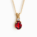 Collier pendentif grenat en vermeil 18 carats