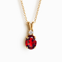 Garnet Pendant Necklace in 18k Gold Vermeil - SJR London Timepiece