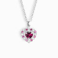 Collier pendentif Cœur en Grenat Rhodolite en Argent Sterling