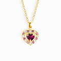 Collier pendentif cœur en grenat rhodolite en vermeil d'or 18 carats