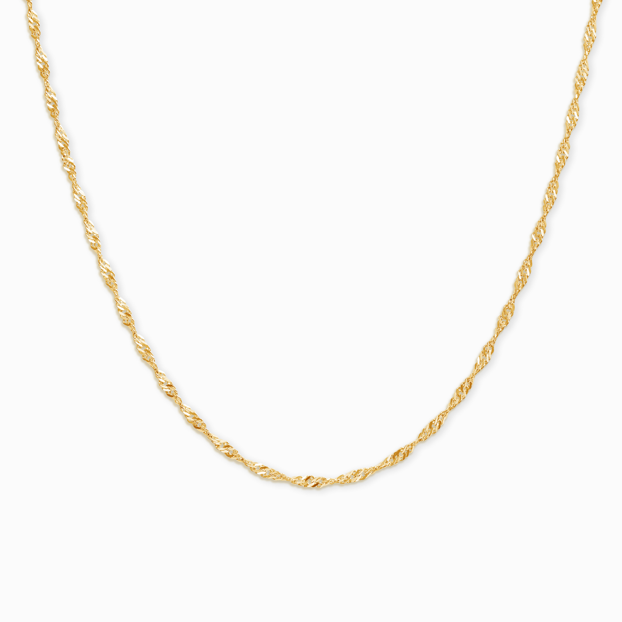 Collier chaîne torsadée en vermeil d'or 18 carats