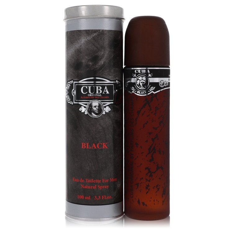 CUBA Black Eau De Toilette Spray for Men by Fragluxe, 3.4 oz/100 ml